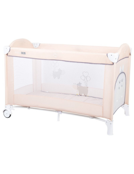 BN-45821,Patut pliant cu un nivel, Ballon, Cu intrare laterala cu fermoar, 2 roti, 120x60 cm, Conform cu standardul european de 