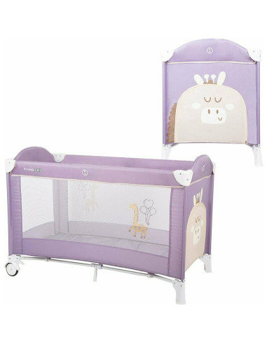 BN-45838,Patut pliant cu un nivel, Ballon, Cu intrare laterala cu fermoar, 2 roti, 120x60 cm, Conform cu standardul european de 