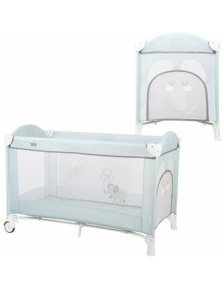 BN-45845,Patut pliant cu un nivel, Ballon, Cu intrare laterala cu fermoar, 2 roti, 120x60 cm, Conform cu standardul european de 
