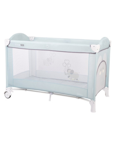 BN-45845,Patut pliant cu un nivel, Ballon, Cu intrare laterala cu fermoar, 2 roti, 120x60 cm, Conform cu standardul european de 