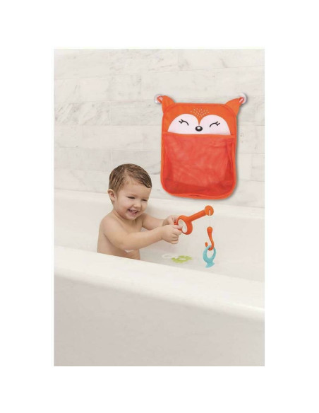 BN-47092,Saculet pentru jucariile de baie, Fox, Cu sistem de prindere cu ventuze, Dimensiune 32x38 cm, FreeON