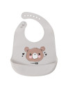 BN-39432,Baveta moale, Din silicon, BPA Free, Cu buzunar, FreeON, 31 x 24 cm, Bear Grey