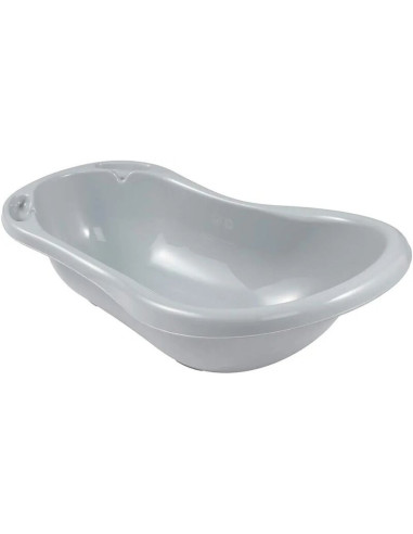 BN-48421,Cadita ergonomica de baie cu dop de scurgere, Stars, 84 x 49 x 30 cm, Keeeper, Grey