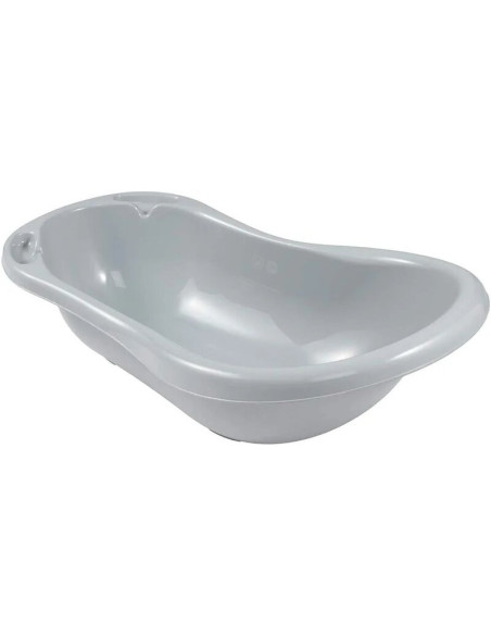 BN-48421,Cadita ergonomica de baie cu dop de scurgere, Stars, 84 x 49 x 30 cm, Keeeper, Grey
