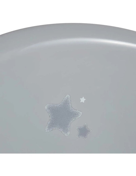 BN-48421,Cadita ergonomica de baie cu dop de scurgere, Stars, 84 x 49 x 30 cm, Keeeper, Grey