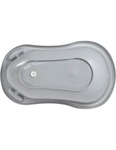 BN-48421,Cadita ergonomica de baie cu dop de scurgere, Stars, 84 x 49 x 30 cm, Keeeper, Grey