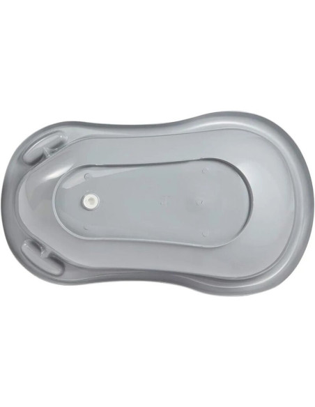 BN-48421,Cadita ergonomica de baie cu dop de scurgere, Stars, 84 x 49 x 30 cm, Keeeper, Grey