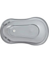 BN-48421,Cadita ergonomica de baie cu dop de scurgere, Stars, 84 x 49 x 30 cm, Keeeper, Grey
