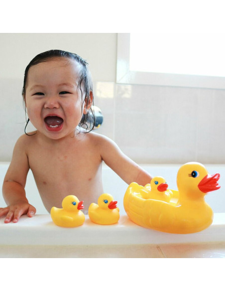 BN-822020,Set de joaca de baie, Ratusca cu trei bococi, Fara gauri, Playgro