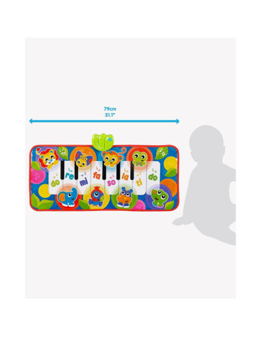 BN-820901,Salteluta pentru bebelusi, Pian de Jucarie, Jumbo Jungle Musical, 79 cm, Cu 8 melodii, Playgro