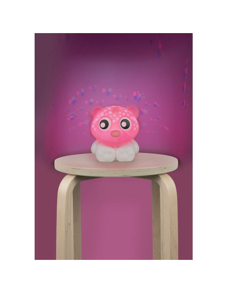 BN-1046182,Lampa de veghe si proiector, Cu 30 de minute de proiectii, Cu 2 culori, Portabila, Playgro, Pink & White