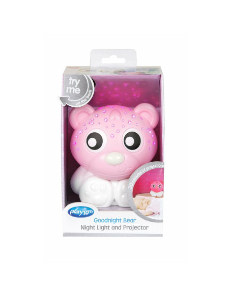 BN-1046182,Lampa de veghe si proiector, Cu 30 de minute de proiectii, Cu 2 culori, Portabila, Playgro, Pink & White