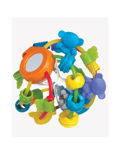 BN-64180,Minge cu activitati pentru bebelusi, Cu margele de dentitie, Cu oglinda, Play And Learn Ball, 14 Cm, Playgro 2