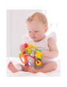 BN-64180,Minge cu activitati pentru bebelusi, Cu margele de dentitie, Cu oglinda, Play And Learn Ball, 14 Cm, Playgro