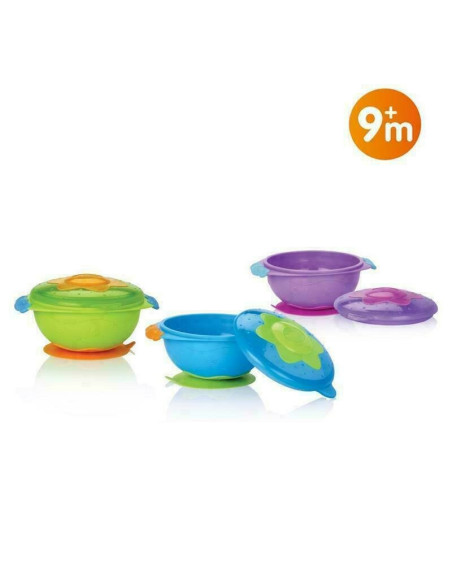BN-ID5322_verde,Nuby - Bol cu ventuza si capac, 9 luni+, 300 ml, Verde