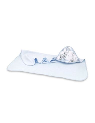 BN-6426972018418,Qmini - Prosop mare cu gluga, Dimensiune 100x100 cm, Din bumbac si thermo fleece, Materiale certificate Oeko Te
