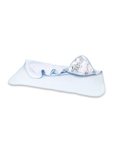 BN-6426972018418,Qmini - Prosop mare cu gluga, Dimensiune 100x100 cm, Din bumbac si thermo fleece, Materiale certificate Oeko Te