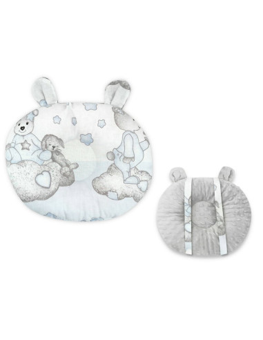 BN-6426972018425,Qmini - Perna bebelusi Ursulet, Multifunctionala, Cu doua fete, Tesatura pufoasa minky si bumbac, Materiale cer