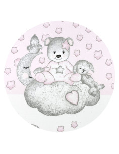 BN-6426972018449,Qmini - Perna bebelusi Ursulet, Multifunctionala, Cu doua fete, Tesatura pufoasa minky si bumbac, Materiale cer 2