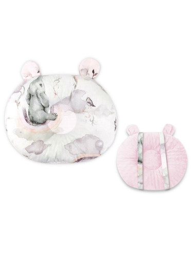 BN-6426972018470,Qmini - Perna bebelusi Ursulet, Multifunctionala, Cu doua fete, Tesatura pufoasa minky si bumbac, Materiale cer