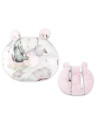 BN-6426972018470,Qmini - Perna bebelusi Ursulet, Multifunctionala, Cu doua fete, Tesatura pufoasa minky si bumbac, Materiale cer