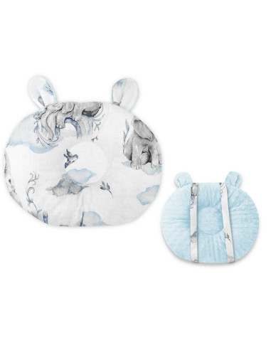 BN-6426972018487,Qmini - Perna bebelusi Ursulet, Multifunctionala, Cu doua fete, Tesatura pufoasa minky si bumbac, Materiale cer