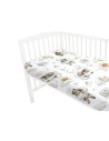 BN-6426972018203,Qmini - Cearceaf cu elastic pentru patut 120x60 cm, Din bumbac certificat Oeko Tex Standard 100, Teddy Bear and