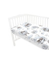 BN-6426972018210,Qmini - Cearceaf cu elastic pentru patut 120x60 cm, Din bumbac certificat Oeko Tex Standard 100, Teddy Bear and