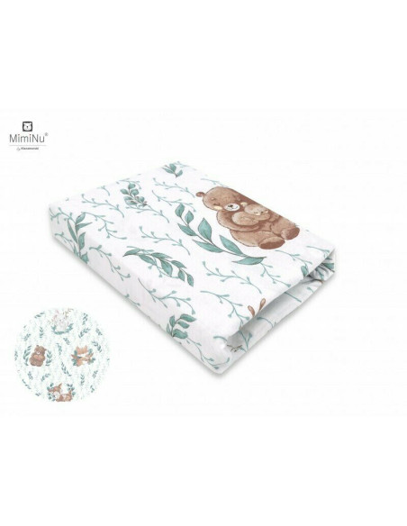 BN-6426972017534,MimiNu - Cearceaf cu elastic pentru patut co-sleeper, Vera, Dimensiune 89 x 51 cm, Din bumbac certificat Oeko T