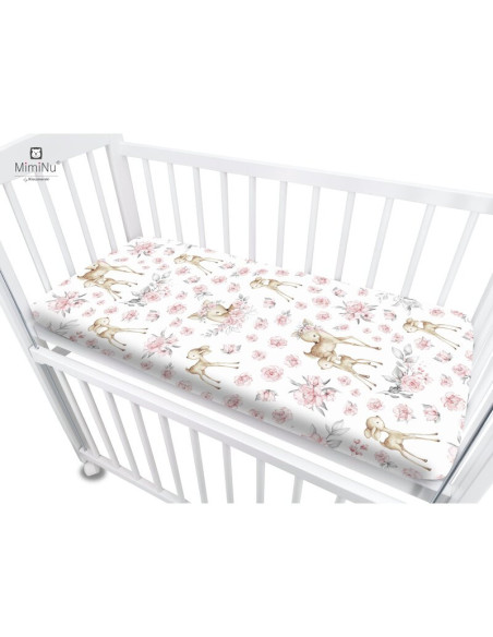 BN-6426972017589,MimiNu - Cearceaf cu elastic pentru patut co-sleeper, Vera, Dimensiune 89 x 51 cm, Din bumbac certificat Oeko T