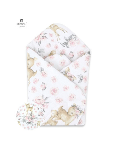 BN-6426972017640,MimiNu - Set pentru bebelusi, 6+1 piese, Cu paturica de infasat, Prosop, Paturica, Cearceaf 120x60 cm, Fata de 