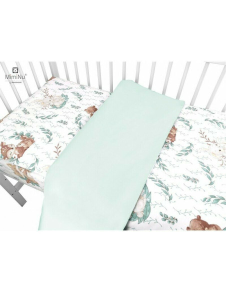 BN-6426972017657,MimiNu - Set pentru bebelusi, 6+1 piese, Cu paturica de infasat, Prosop, Paturica, Cearceaf 120x60 cm, Fata de 