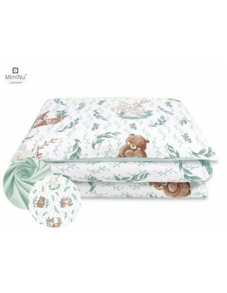 BN-6426972017657,MimiNu - Set pentru bebelusi, 6+1 piese, Cu paturica de infasat, Prosop, Paturica, Cearceaf 120x60 cm, Fata de 