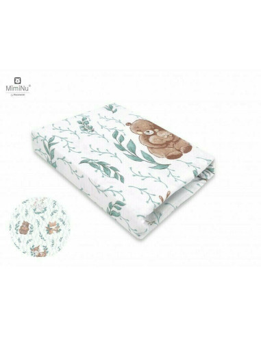 BN-6426972017657,MimiNu - Set pentru bebelusi, 6+1 piese, Cu paturica de infasat, Prosop, Paturica, Cearceaf 120x60 cm, Fata de 