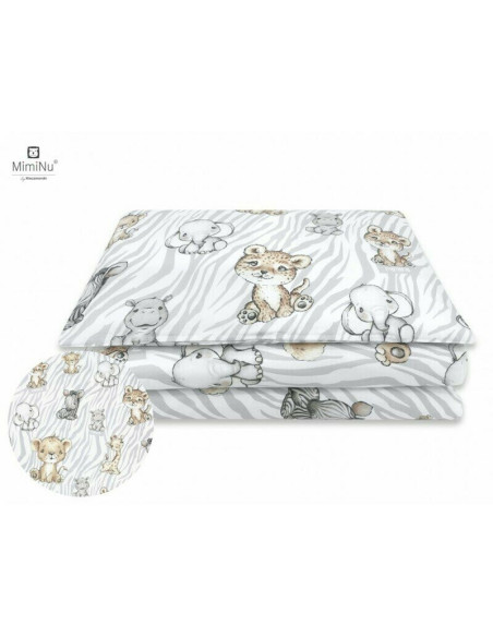 BN-6426972017671,MimiNu - Set pentru bebelusi, 6+1 piese, Cu paturica de infasat, Prosop, Paturica, Cearceaf 120x60 cm, Fata de 