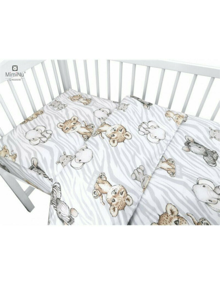BN-6426972017671,MimiNu - Set pentru bebelusi, 6+1 piese, Cu paturica de infasat, Prosop, Paturica, Cearceaf 120x60 cm, Fata de 