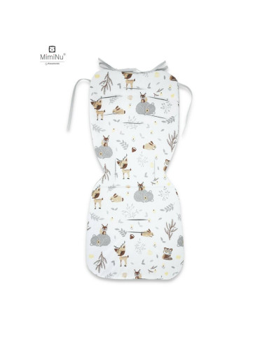 BN-6426972017800,MimiNu - Salteluta pentru carucior, Reversibila, Cu doua fete, Din catifea matlasata si bumbac, Materiale certi