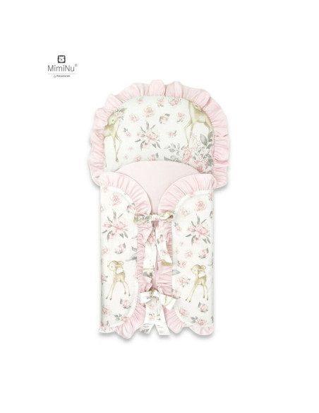 BN-6426972018142,MimiNu - Sac de dormit multifunctional, Cu volanase si panglici, Din bumbac si tesatura pufoasa din catifea, Ma