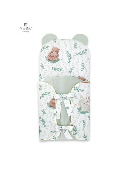 BN-6426972018166,MimiNu - Sac de dormit multifunctional, Cu urechi si panglici, Din bumbac si tesatura pufoasa din catifea, Mate