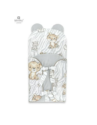 BN-6426972018173,MimiNu - Sac de dormit multifunctional, Cu urechi si panglici, Din bumbac si tesatura pufoasa din catifea, Mate