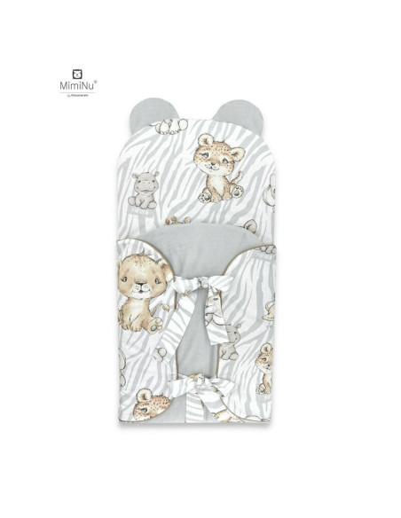 BN-6426972018173,MimiNu - Sac de dormit multifunctional, Cu urechi si panglici, Din bumbac si tesatura pufoasa din catifea, Mate