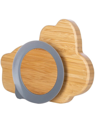 BN-46415,Farfurie compartimentata din bambus, Cu ventuza, Conform cu standardul european de securitate EN 14372:2004, FreeON, Bu