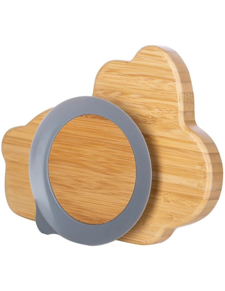 BN-46415,Farfurie compartimentata din bambus, Cu ventuza, Conform cu standardul european de securitate EN 14372:2004, FreeON, Bu