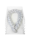 BN-YAPPYGUM_240_GREY,Protectie laterala pentru patut, Tip Bumper impletit YappyGum, Utilizabil si ca baby nest, Din tricot, Yapp