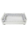BN-YAPPYGUM_240_GREY,Protectie laterala pentru patut, Tip Bumper impletit YappyGum, Utilizabil si ca baby nest, Din tricot, Yapp