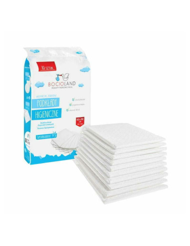 BN-BOC0152,Bocioland - Set aleze impermeabile de unica folosinta, 10 bucati, 90x60 cm