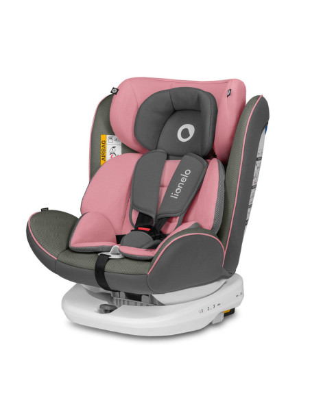 BN-LO-BASTIAAN_PINK_BABY,Lionelo - Scaun auto Bastiaan, Pozitie de somn, Rotire 360 grade, 0-36 Kg, Cu Isofix si Centura Top Tet