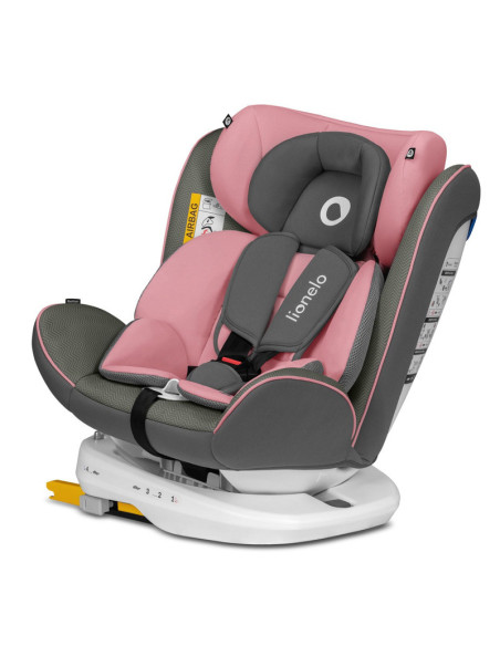 BN-LO-BASTIAAN_PINK_BABY,Lionelo - Scaun auto Bastiaan, Pozitie de somn, Rotire 360 grade, 0-36 Kg, Cu Isofix si Centura Top Tet