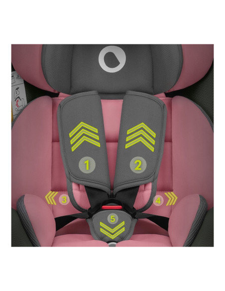 BN-LO-BASTIAAN_PINK_BABY,Lionelo - Scaun auto Bastiaan, Pozitie de somn, Rotire 360 grade, 0-36 Kg, Cu Isofix si Centura Top Tet