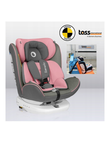 BN-LO-BASTIAAN_PINK_BABY,Lionelo - Scaun auto Bastiaan, Pozitie de somn, Rotire 360 grade, 0-36 Kg, Cu Isofix si Centura Top Tet